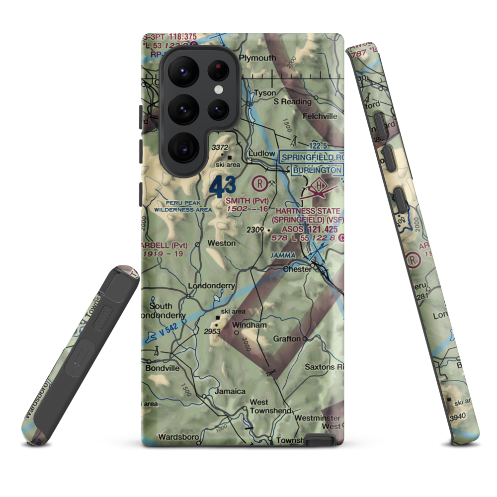 Holloway Airport (VT13) VFR Sectional Samsung Phone Case Samsung Galaxy S22 Ultra model shown