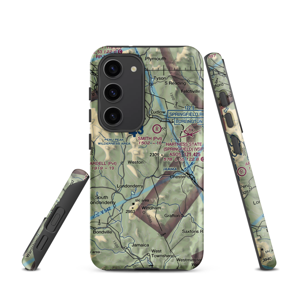 Holloway Airport (VT13) VFR Sectional Samsung Phone Case Samsung Galaxy S23 model shown