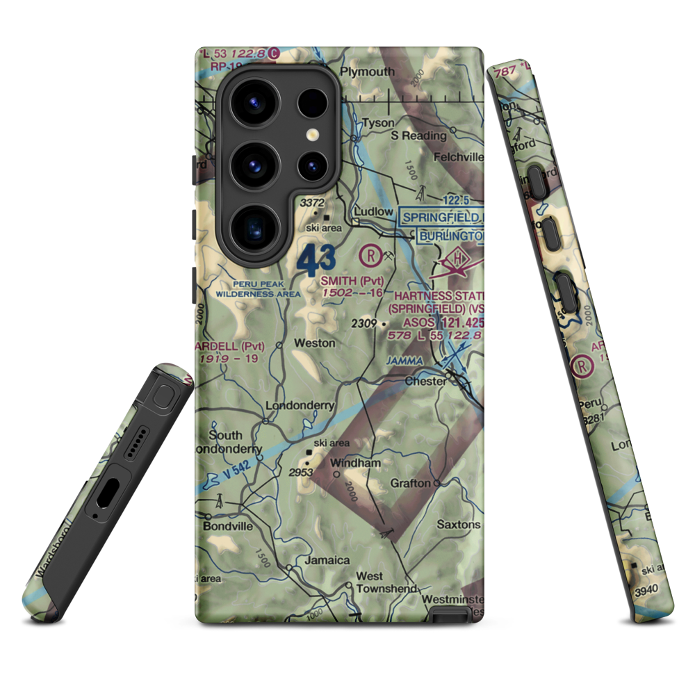 Holloway Airport (VT13) VFR Sectional Samsung Phone Case Samsung Galaxy S24 Ultra model shown