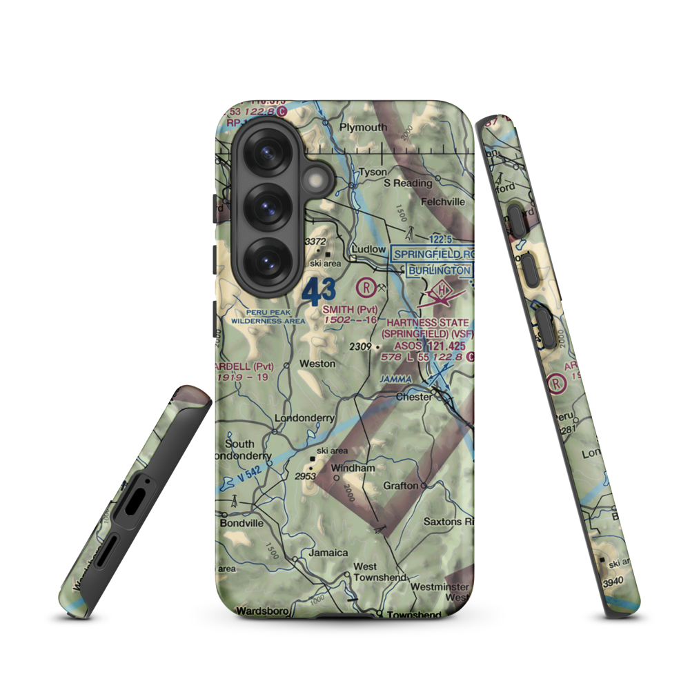 Holloway Airport (VT13) VFR Sectional Samsung Phone Case Samsung Galaxy S25 model shown