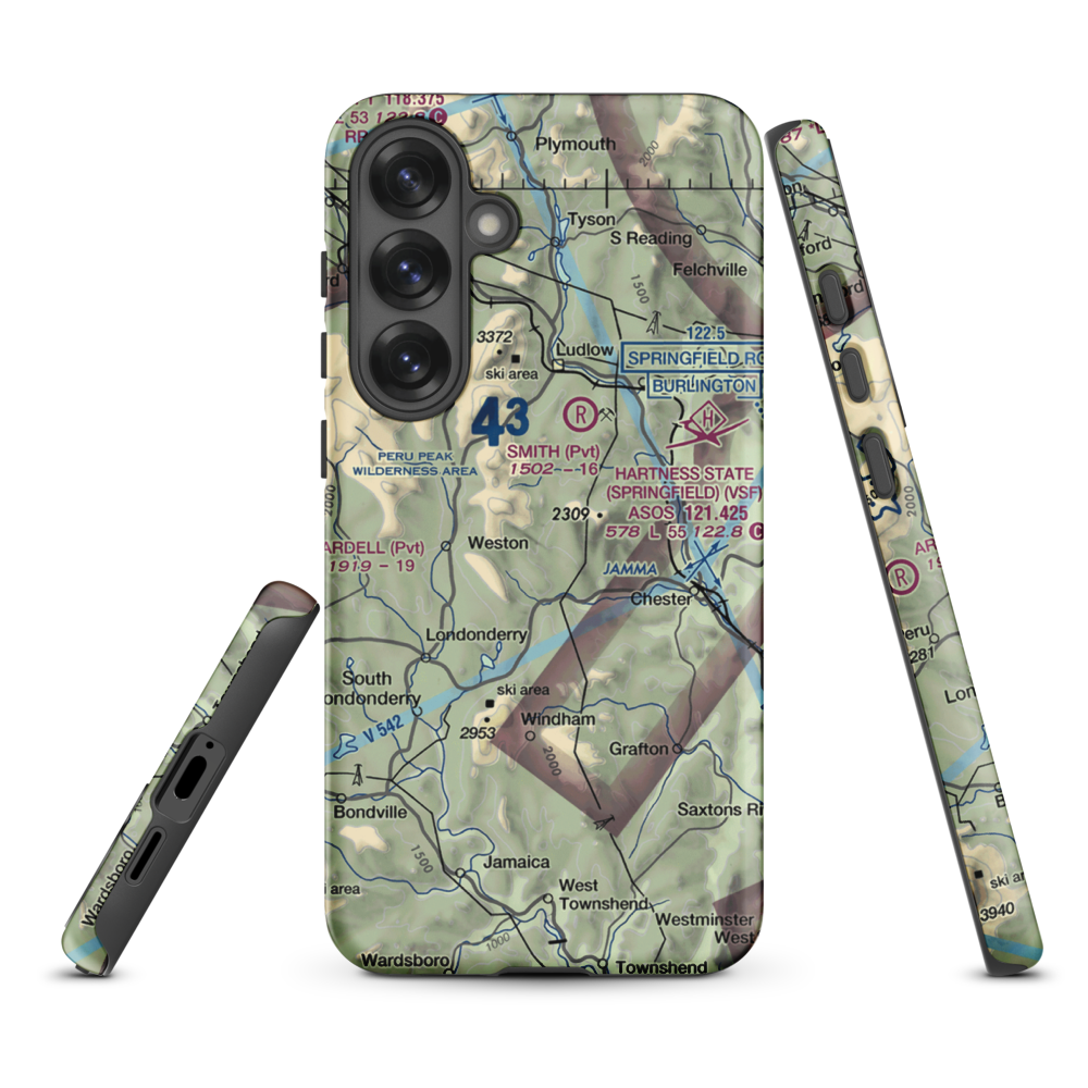 Holloway Airport (VT13) VFR Sectional Samsung Phone Case Samsung Galaxy S25 Plus model shown