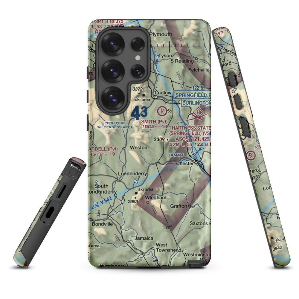 Holloway Airport (VT13) VFR Sectional Samsung Phone Case Samsung Galaxy S25 Ultra model shown