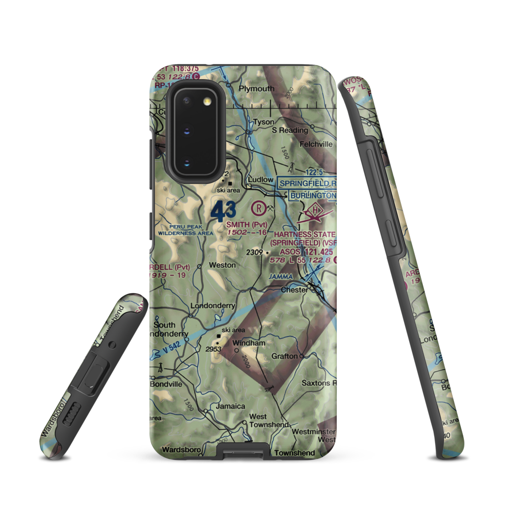 Holloway Airport (VT13) VFR Sectional Samsung Phone Case Samsung Galaxy S20 model shown