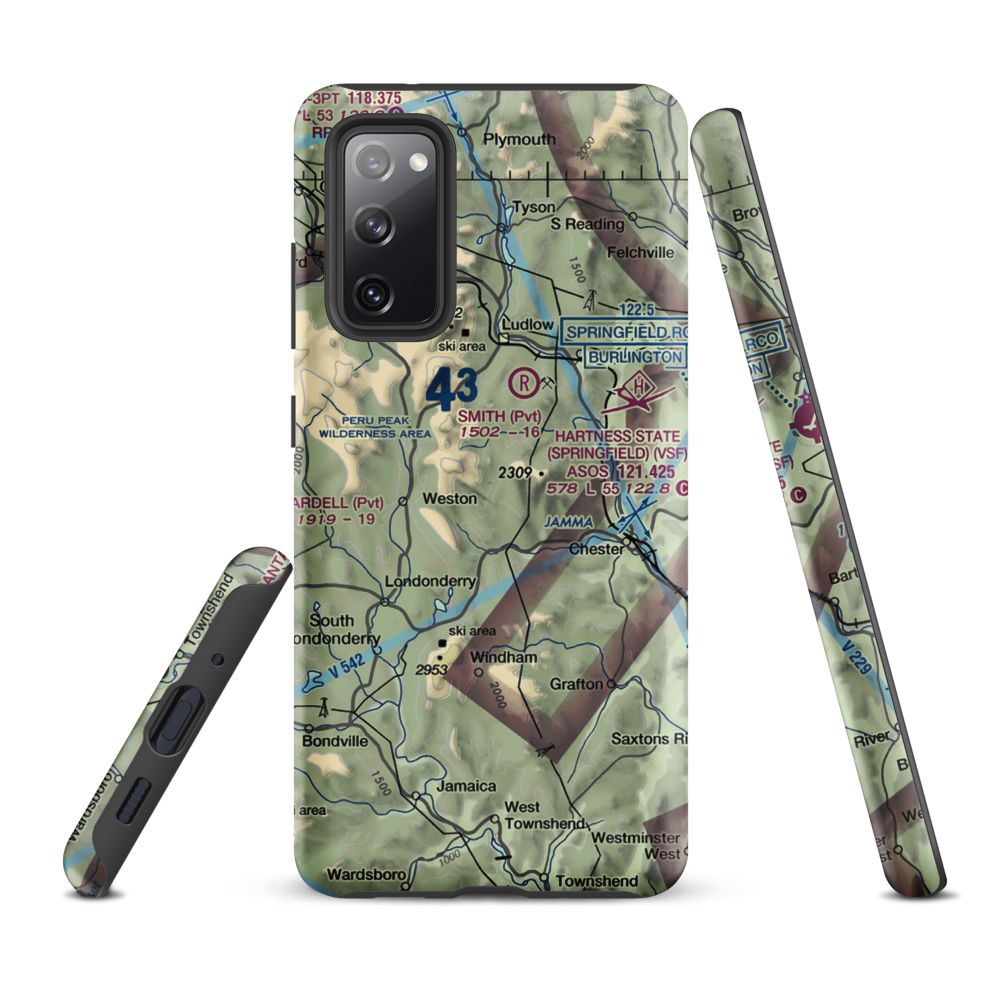 Holloway Airport (VT13) VFR Sectional Samsung Phone Case Samsung Galaxy S20 FE model shown