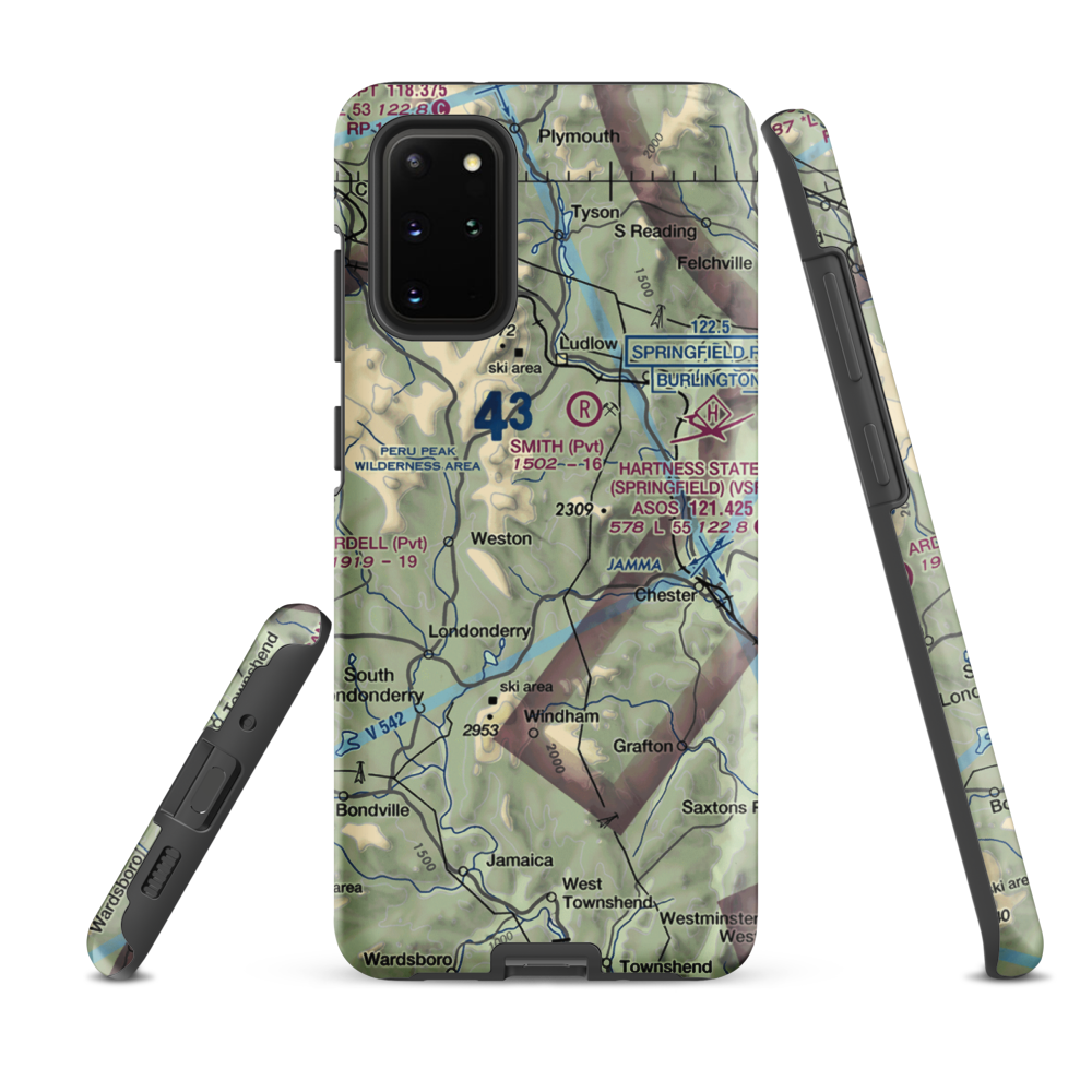 Holloway Airport (VT13) VFR Sectional Samsung Phone Case Samsung Galaxy S20 Plus model shown