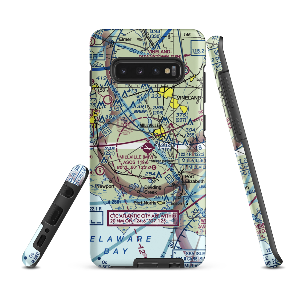 Holly City Heliport (2P5) VFR Sectional Samsung Phone Case Samsung Galaxy S10 Plus model shown