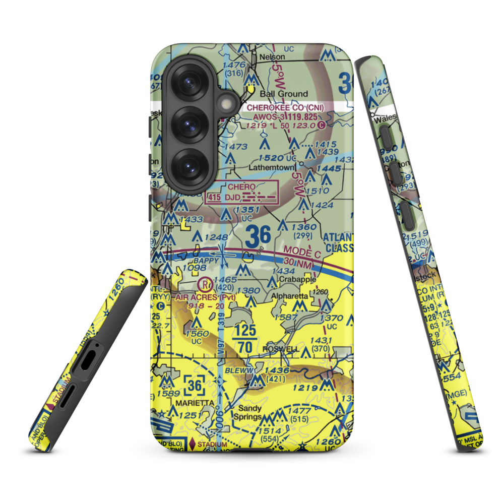 Holly Farm Airport (3GE9) VFR Sectional Samsung Phone Case Samsung Galaxy S25 Plus model shown