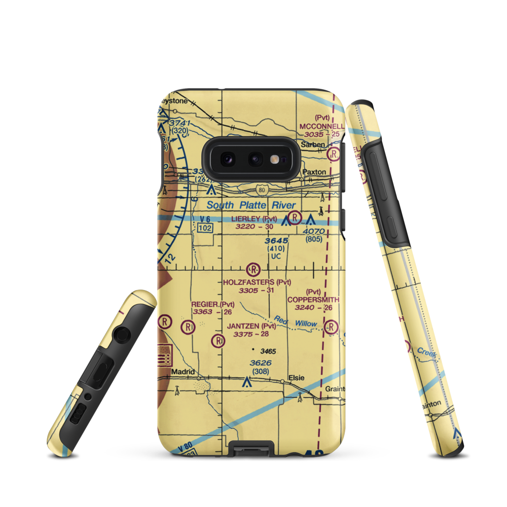 Holzfaster's Airport (4NE9) VFR Sectional Samsung Phone Case Samsung Galaxy S10 Plus model shown