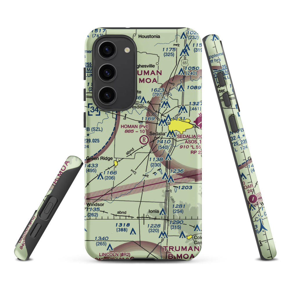 Homan Field (MO08) VFR Sectional Samsung Phone Case Samsung Galaxy S23 Plus model shown
