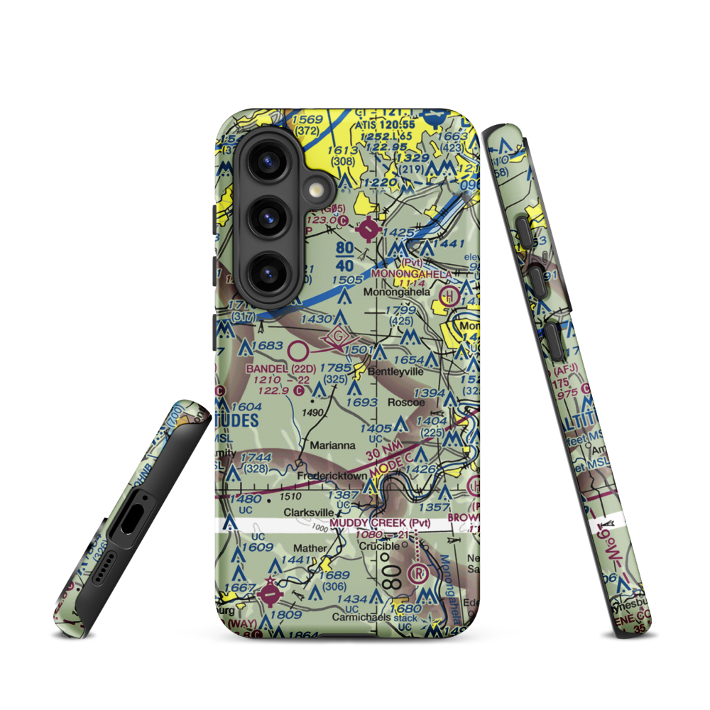 Home Safe Airport (PS87) VFR Sectional Samsung Phone Case Samsung Galaxy S24 model shown