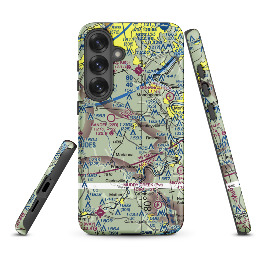 Home Safe Airport (PS87) VFR Sectional Samsung Phone Case Samsung Galaxy S25 Plus model shown