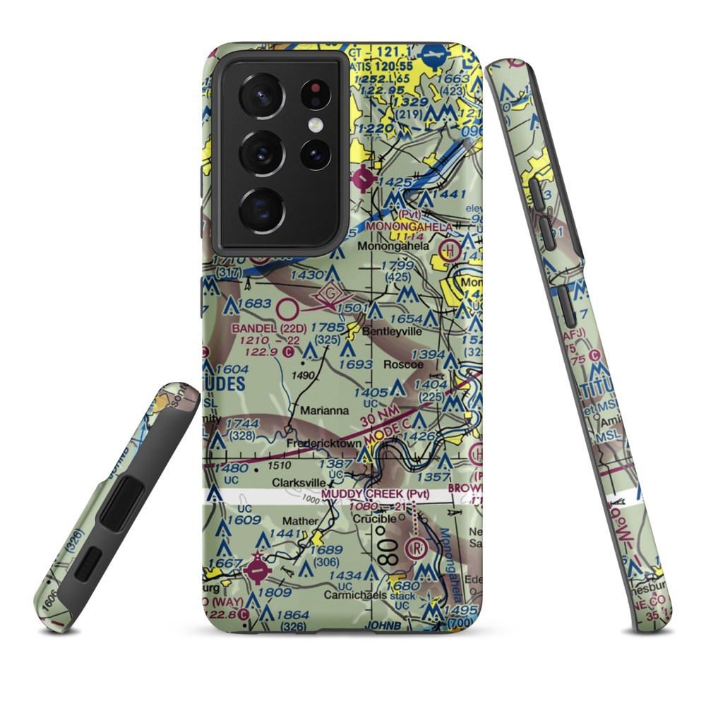Home Safe Airport (PS87) VFR Sectional Samsung Phone Case Samsung Galaxy S21 Ultra model shown