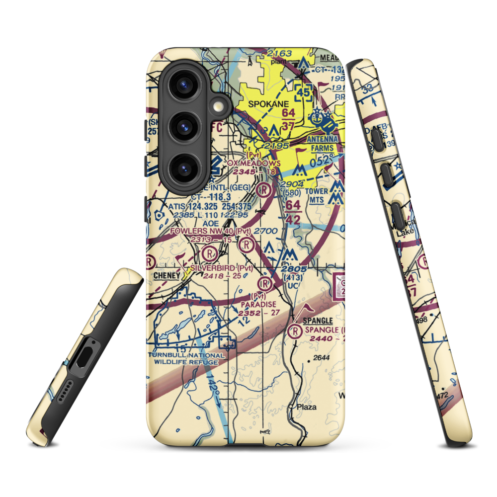 Homeport Airport (11WA) VFR Sectional Samsung Phone Case Samsung Galaxy S24 Plus model shown