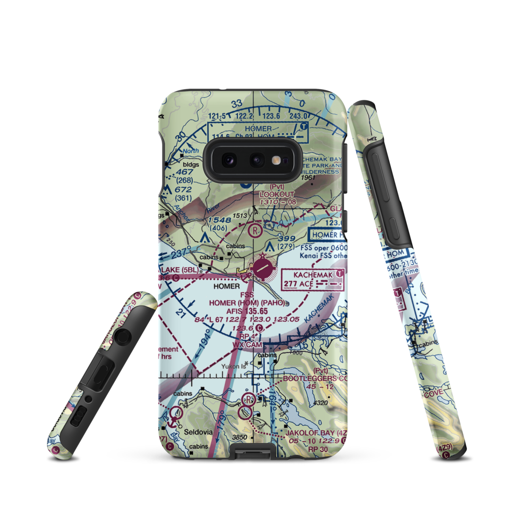 Homer-Beluga Lake Seaplane Base (5BL) VFR Sectional Samsung Phone Case Samsung Galaxy S10e model shown