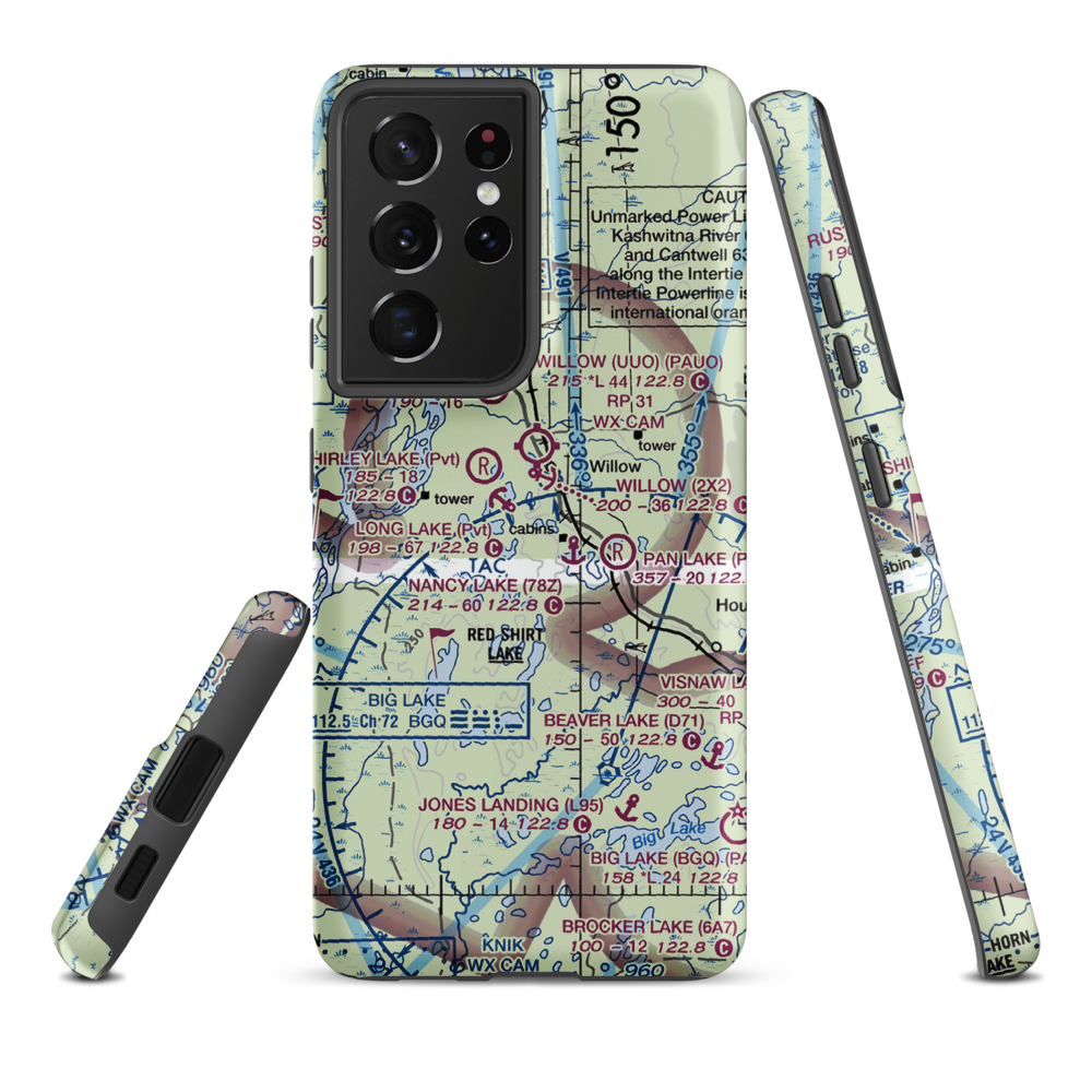 Honeybee Lake Aero Park Airport (25AK) VFR Sectional Samsung Phone Case Samsung Galaxy S21 Plus model shown