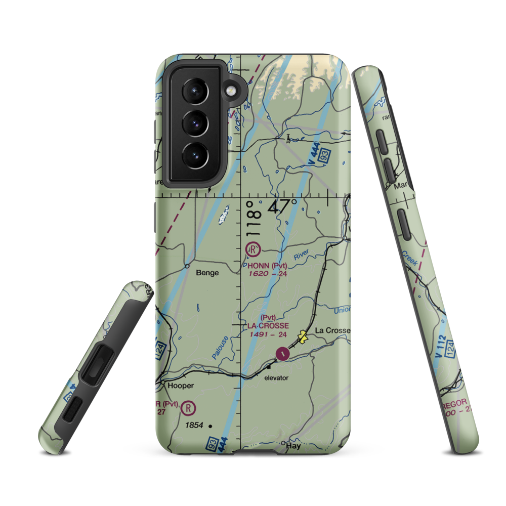 Honn Farm Airport (52WA) VFR Sectional Samsung Phone Case Samsung Galaxy S21 FE model shown