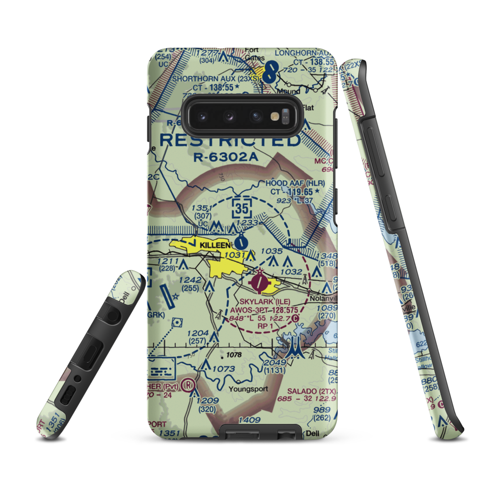 Hood Army Air Field (HLR) VFR Sectional Samsung Phone Case Samsung Galaxy S10e model shown