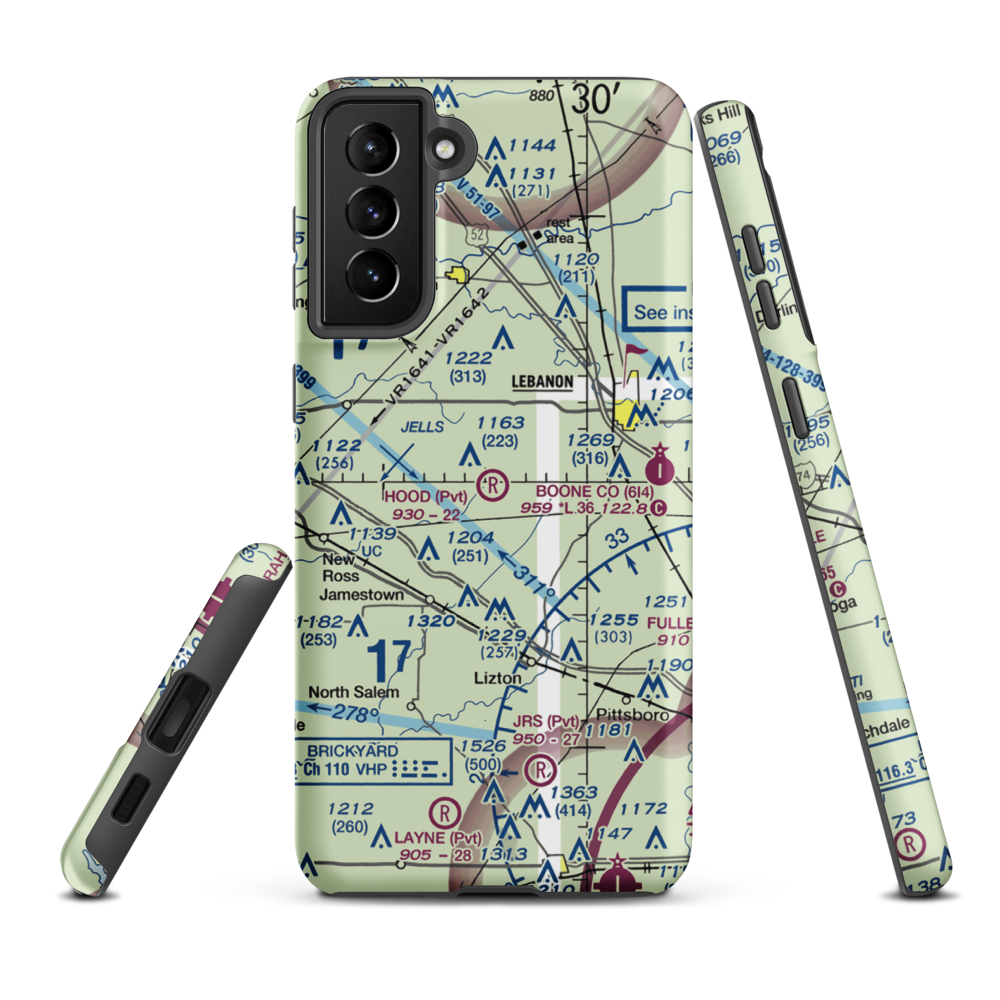 Hood Field (IN25) VFR Sectional Samsung Phone Case Samsung Galaxy S21 FE model shown