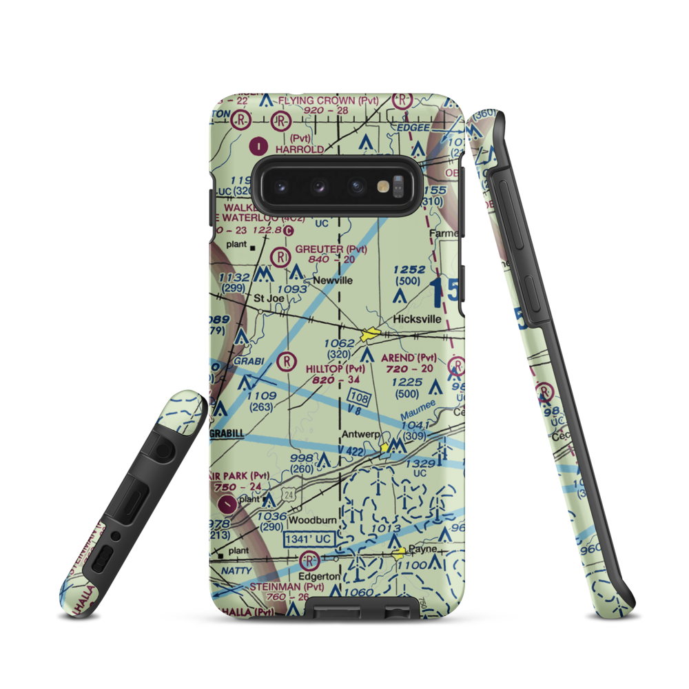 Hook Field (IN18) VFR Sectional Samsung Phone Case Samsung Galaxy S10 model shown