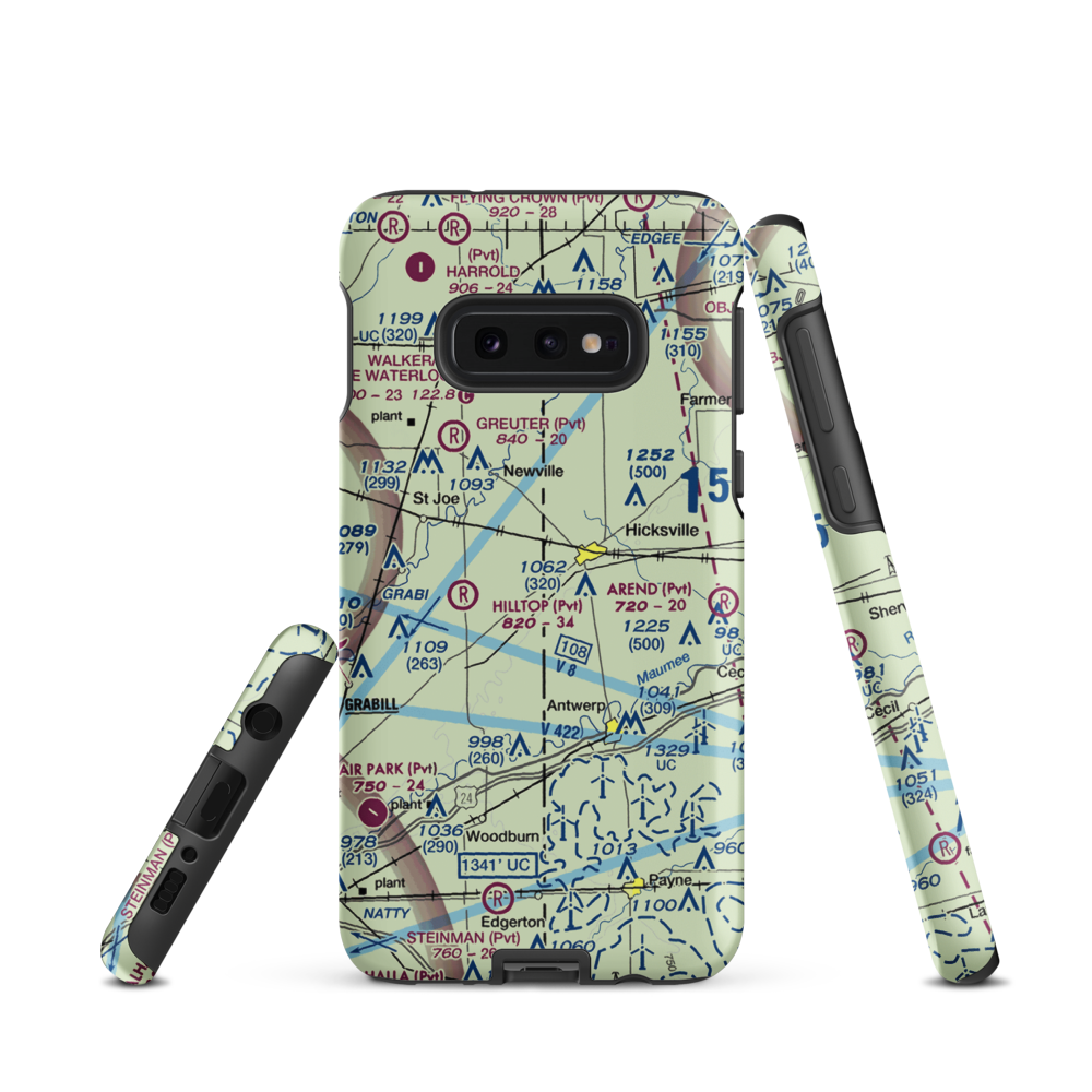 Hook Field (IN18) VFR Sectional Samsung Phone Case Samsung Galaxy S10e model shown