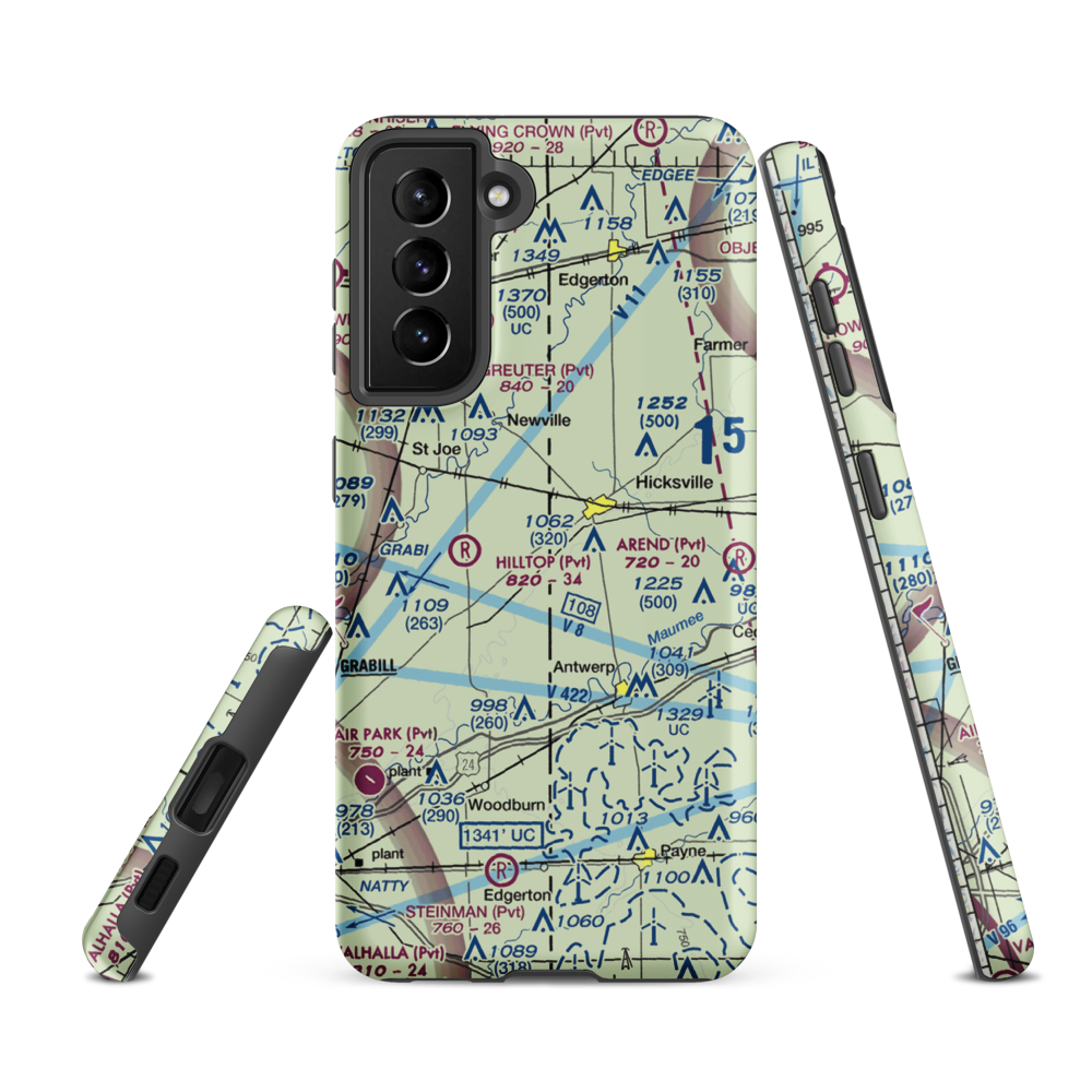 Hook Field (IN18) VFR Sectional Samsung Phone Case Samsung Galaxy S21 FE model shown