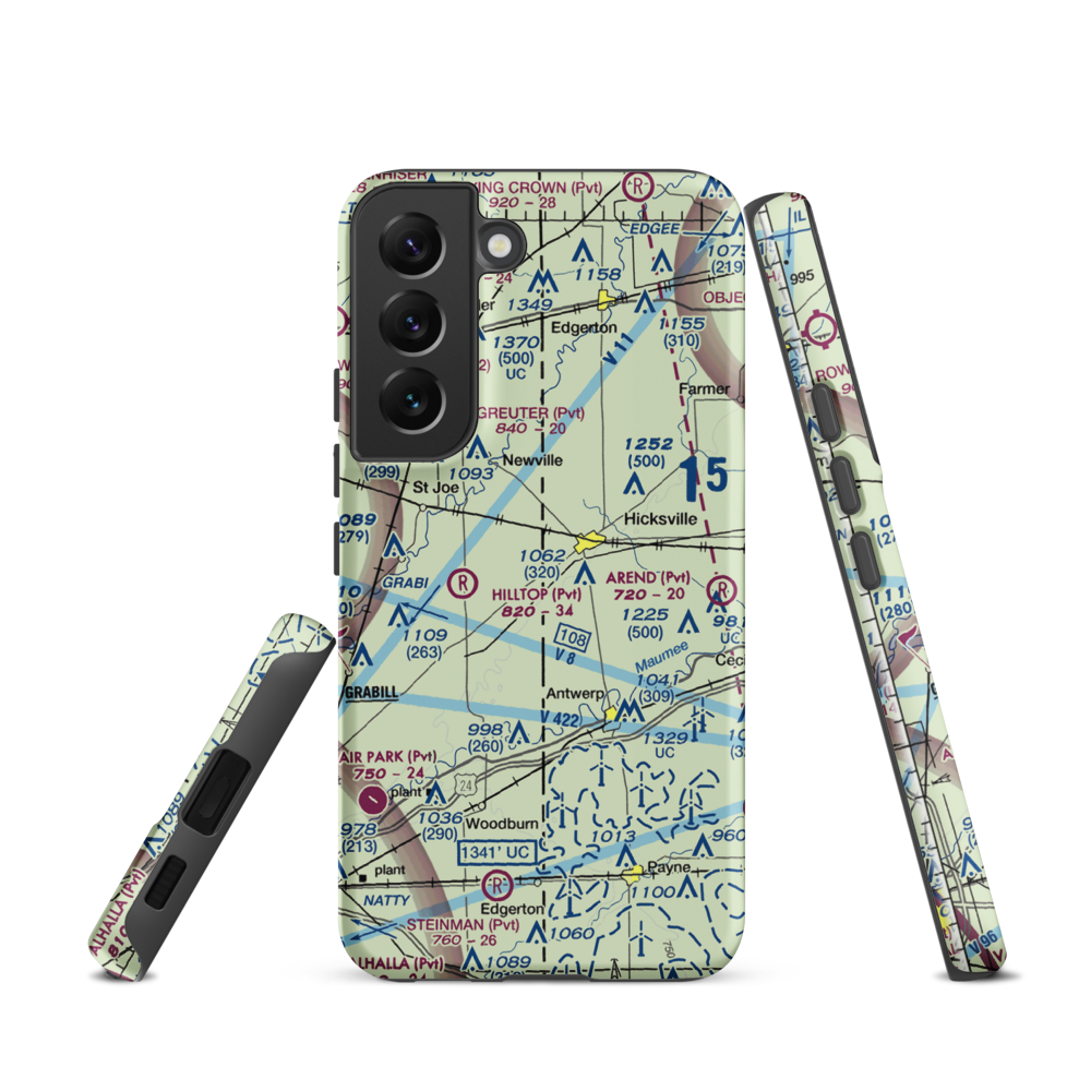 Hook Field (IN18) VFR Sectional Samsung Phone Case Samsung Galaxy S22 model shown