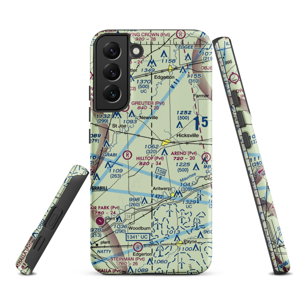 Hook Field (IN18) VFR Sectional Samsung Phone Case Samsung Galaxy S22 Plus model shown