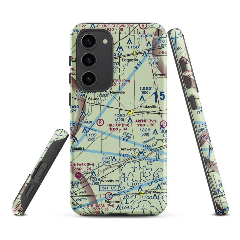 Hook Field (IN18) VFR Sectional Samsung Phone Case Samsung Galaxy S23 Plus model shown