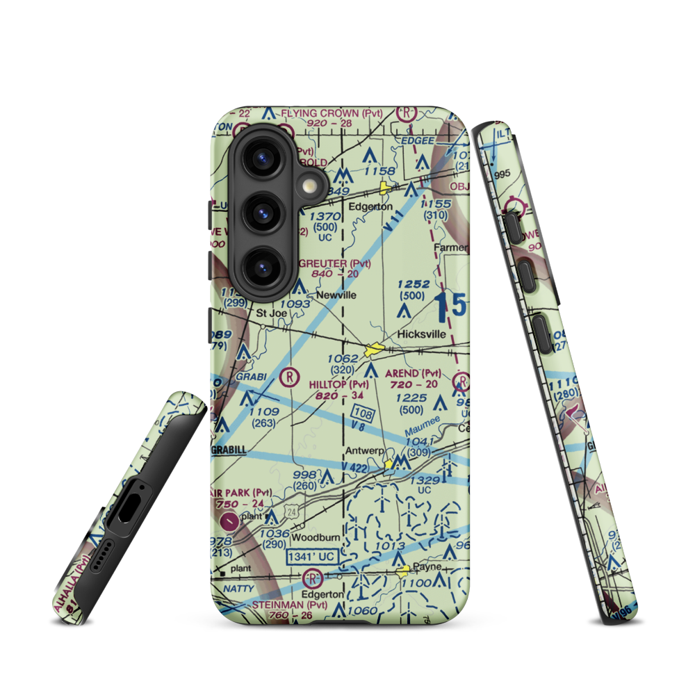 Hook Field (IN18) VFR Sectional Samsung Phone Case Samsung Galaxy S24 model shown