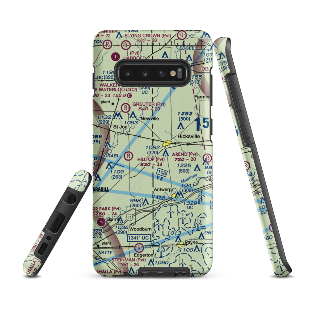 Hook Field (IN18) VFR Sectional Samsung Phone Case Samsung Galaxy S10 Plus model shown