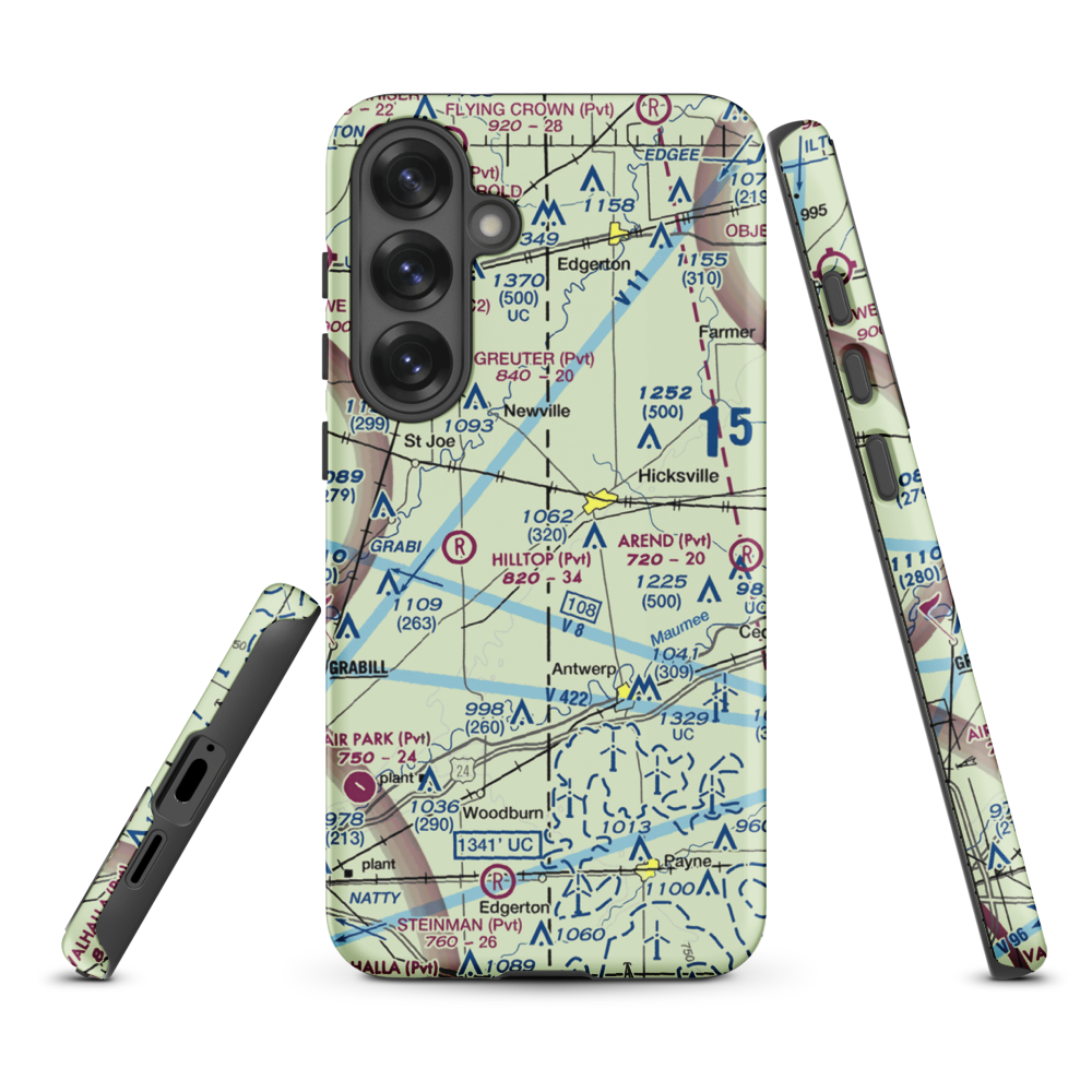 Hook Field (IN18) VFR Sectional Samsung Phone Case Samsung Galaxy S25 Plus model shown