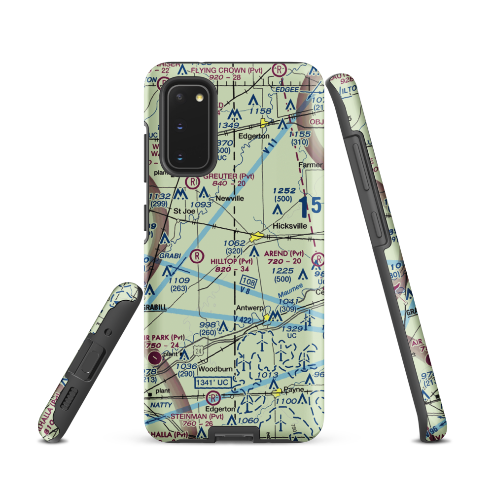 Hook Field (IN18) VFR Sectional Samsung Phone Case Samsung Galaxy S20 model shown