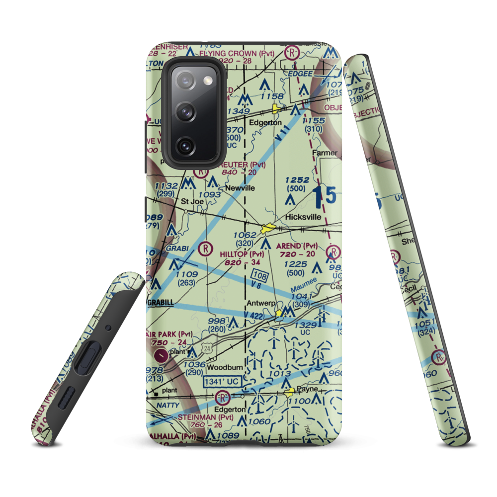 Hook Field (IN18) VFR Sectional Samsung Phone Case Samsung Galaxy S20 FE model shown