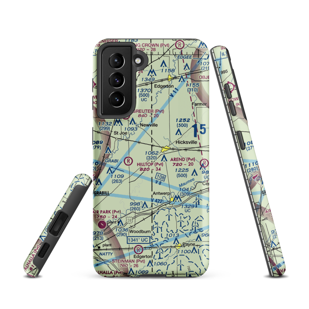 Hook Field (IN18) VFR Sectional Samsung Phone Case Samsung Galaxy S21 model shown