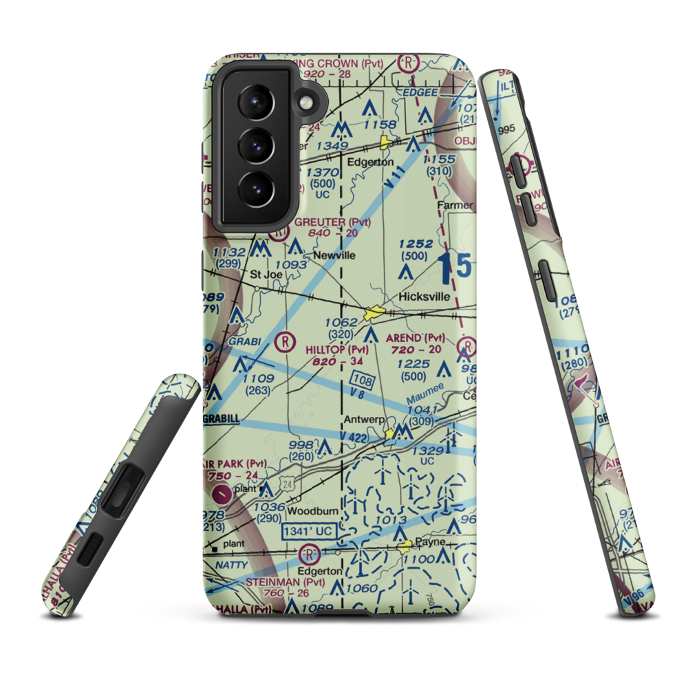 Hook Field (IN18) VFR Sectional Samsung Phone Case Samsung Galaxy S21 FE model shown