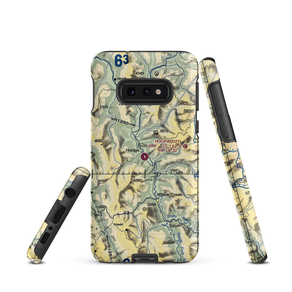 Hoopa Airport (O21) VFR Sectional Samsung Phone Case Samsung Galaxy S10e model shown
