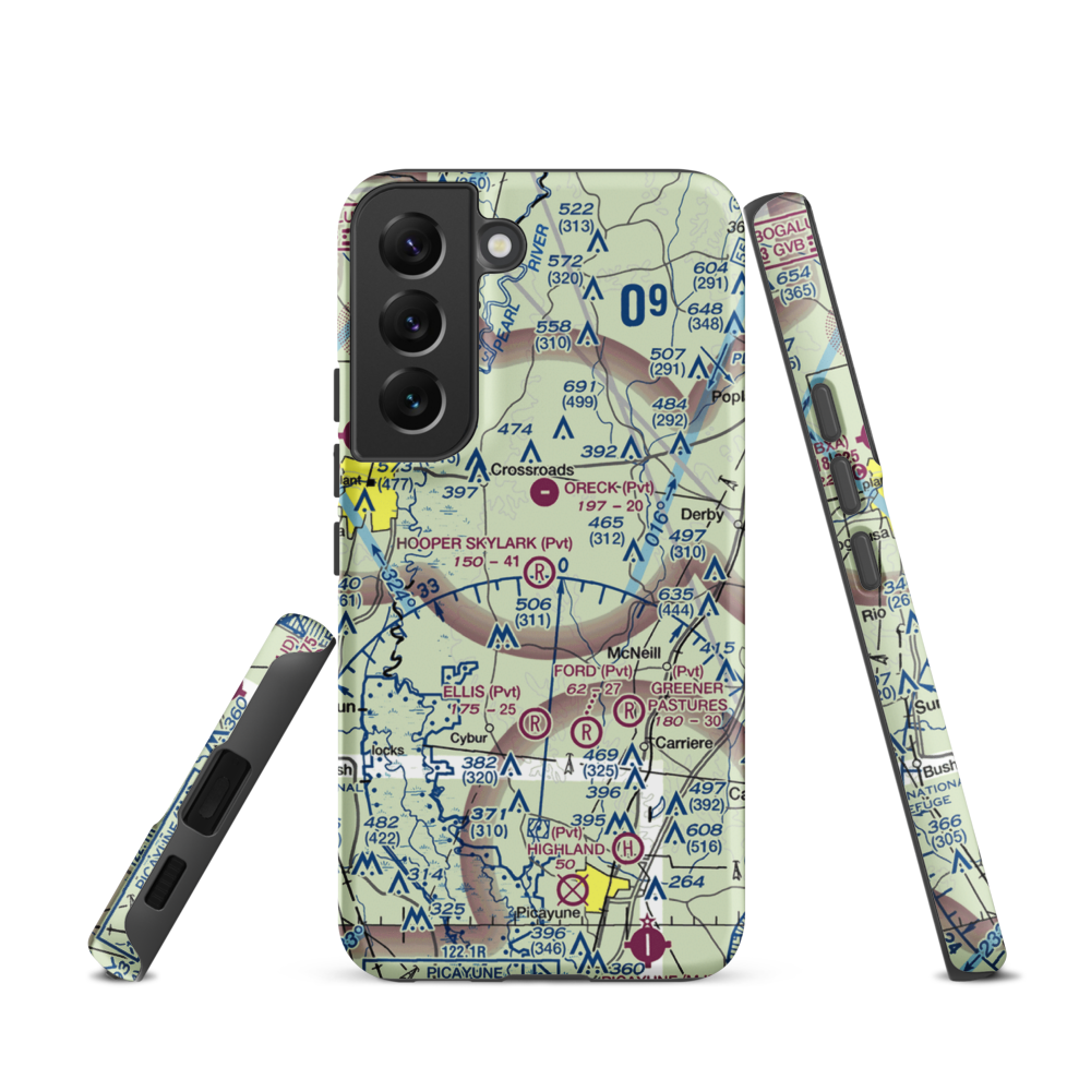 Hooper Skylark Field (MS93) VFR Sectional Samsung Phone Case Samsung Galaxy S22 model shown