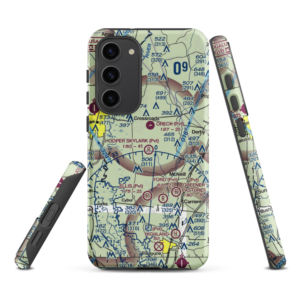 Hooper Skylark Field (MS93) VFR Sectional Samsung Phone Case Samsung Galaxy S23 Plus model shown