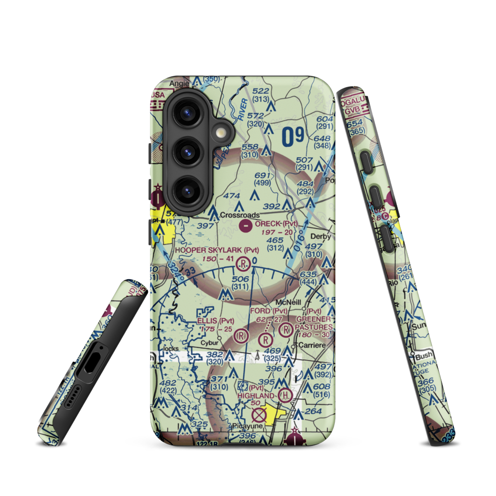 Hooper Skylark Field (MS93) VFR Sectional Samsung Phone Case Samsung Galaxy S24 model shown