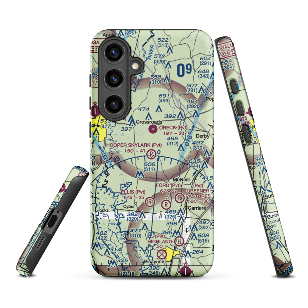 Hooper Skylark Field (MS93) VFR Sectional Samsung Phone Case Samsung Galaxy S24 Plus model shown