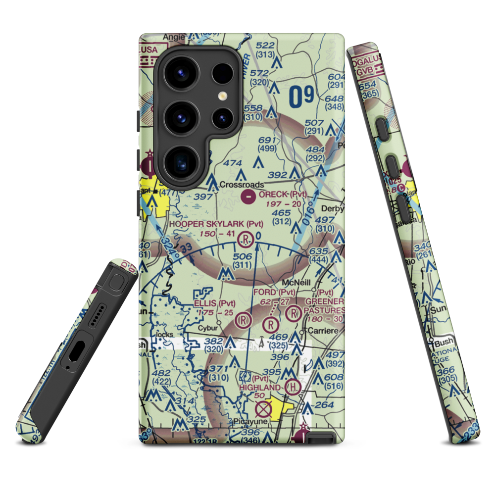 Hooper Skylark Field (MS93) VFR Sectional Samsung Phone Case Samsung Galaxy S24 Ultra model shown