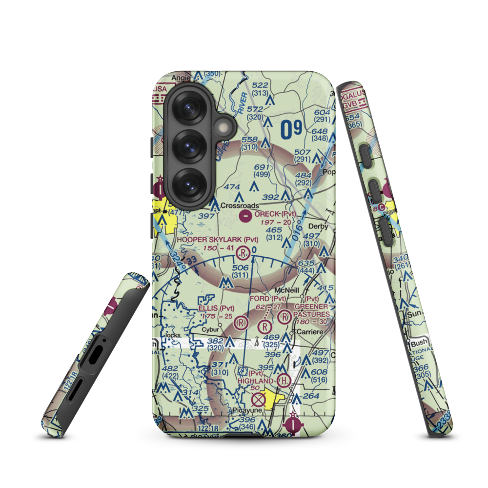 Hooper Skylark Field (MS93) VFR Sectional Samsung Phone Case Samsung Galaxy S25 model shown