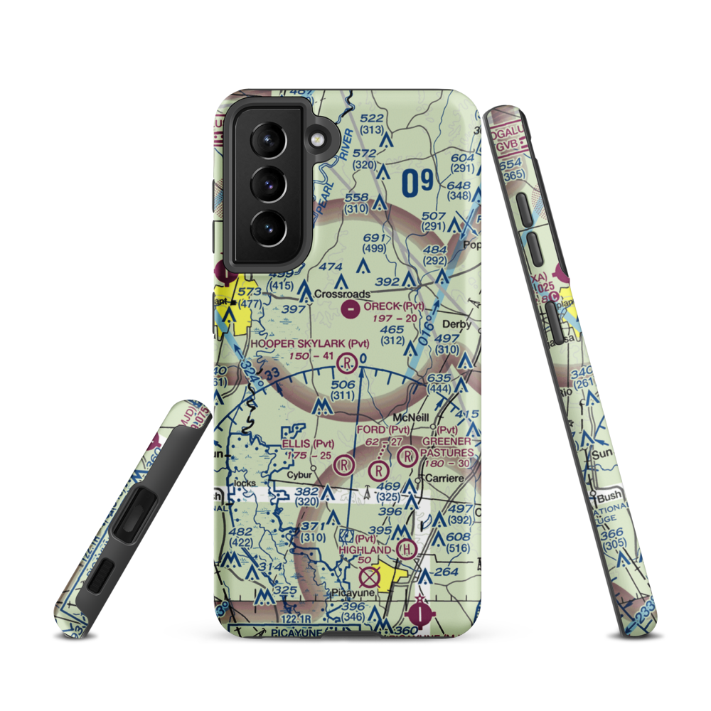Hooper Skylark Field (MS93) VFR Sectional Samsung Phone Case Samsung Galaxy S21 model shown