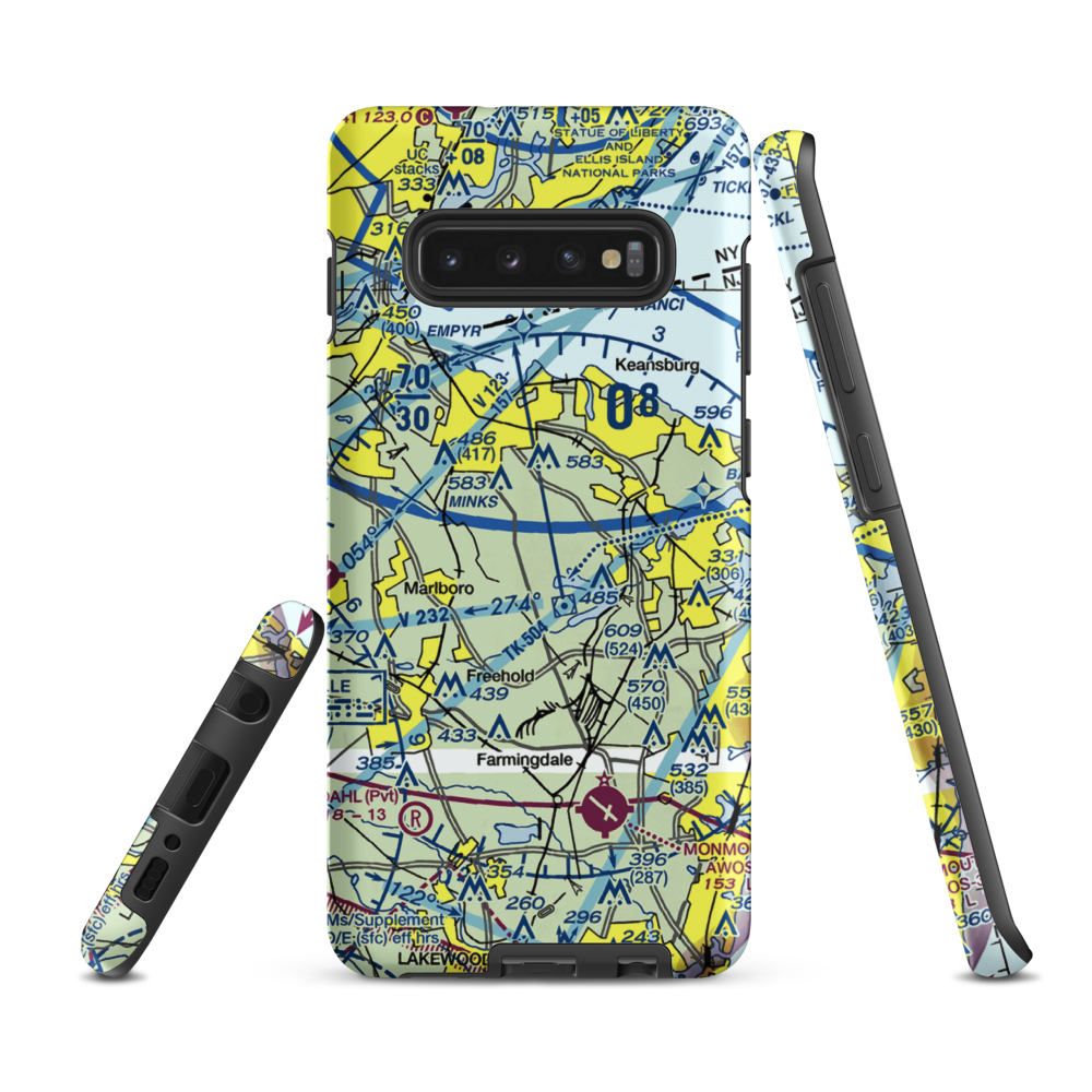 Hop Brook Farm Airport (NJ72) VFR Sectional Samsung Phone Case Samsung Galaxy S10 Plus model shown