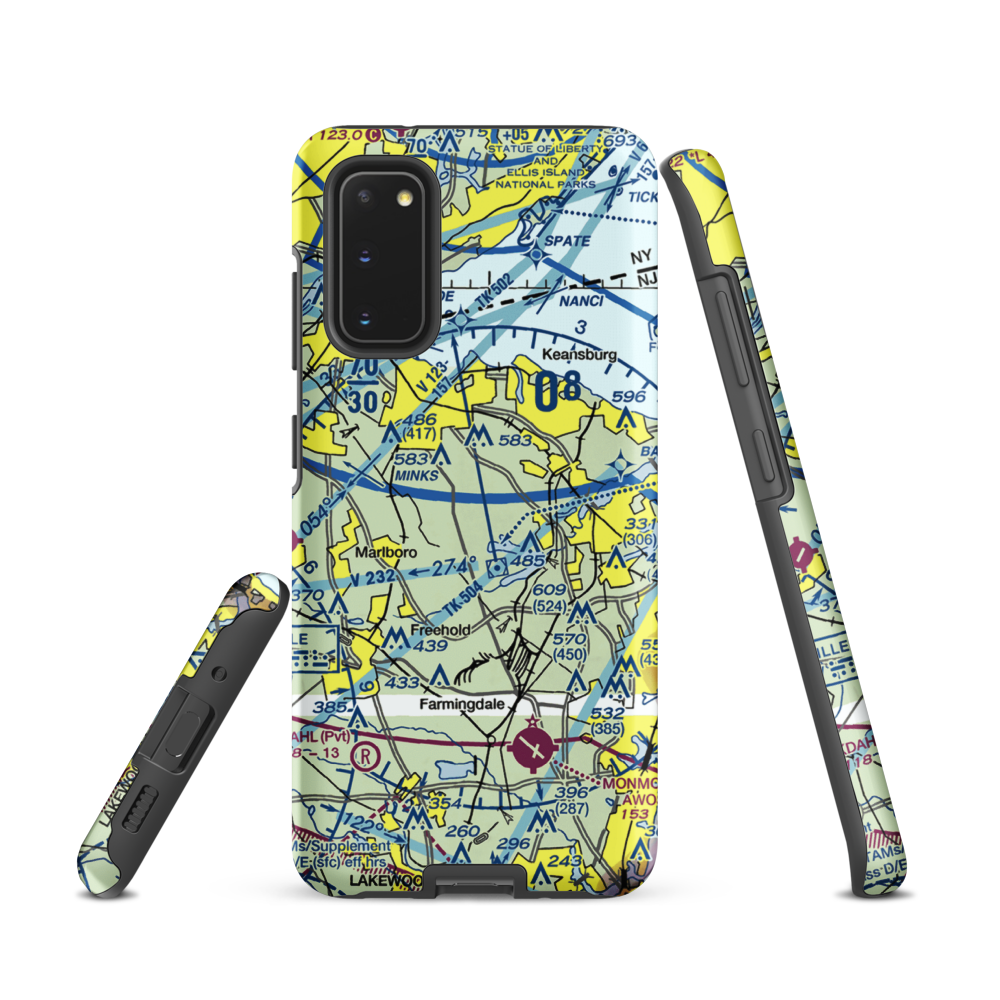 Hop Brook Farm Airport (NJ72) VFR Sectional Samsung Phone Case Samsung Galaxy S20 model shown