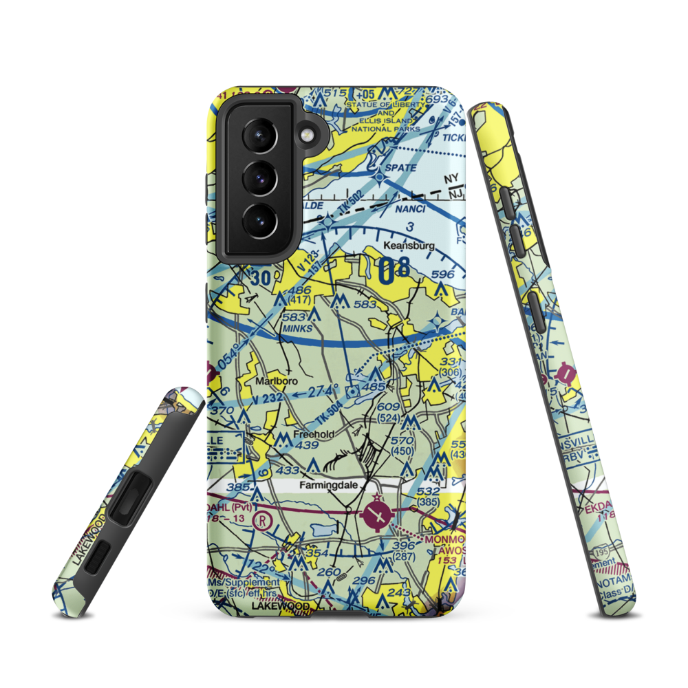 Hop Brook Farm Airport (NJ72) VFR Sectional Samsung Phone Case Samsung Galaxy S21 model shown