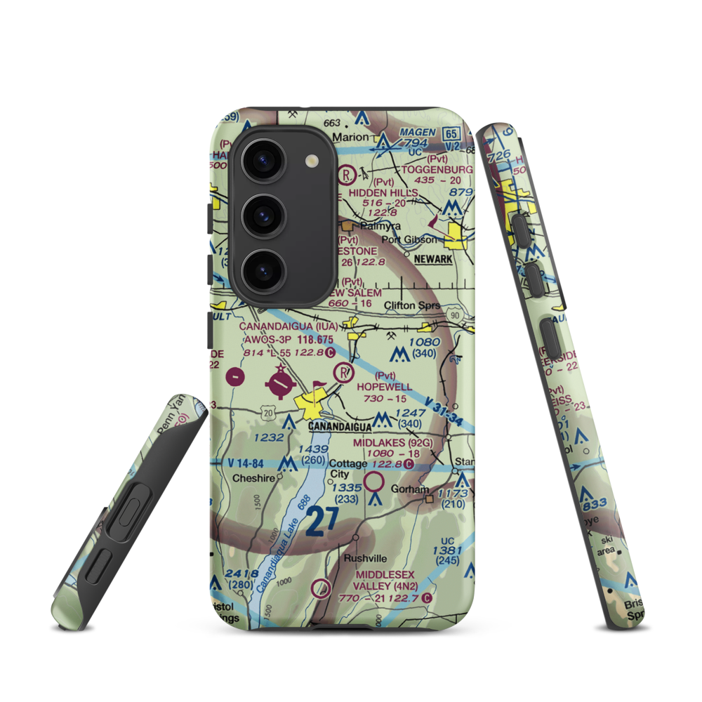 Hopewell Airpark (90NY) VFR Sectional Samsung Phone Case Samsung Galaxy S23 model shown