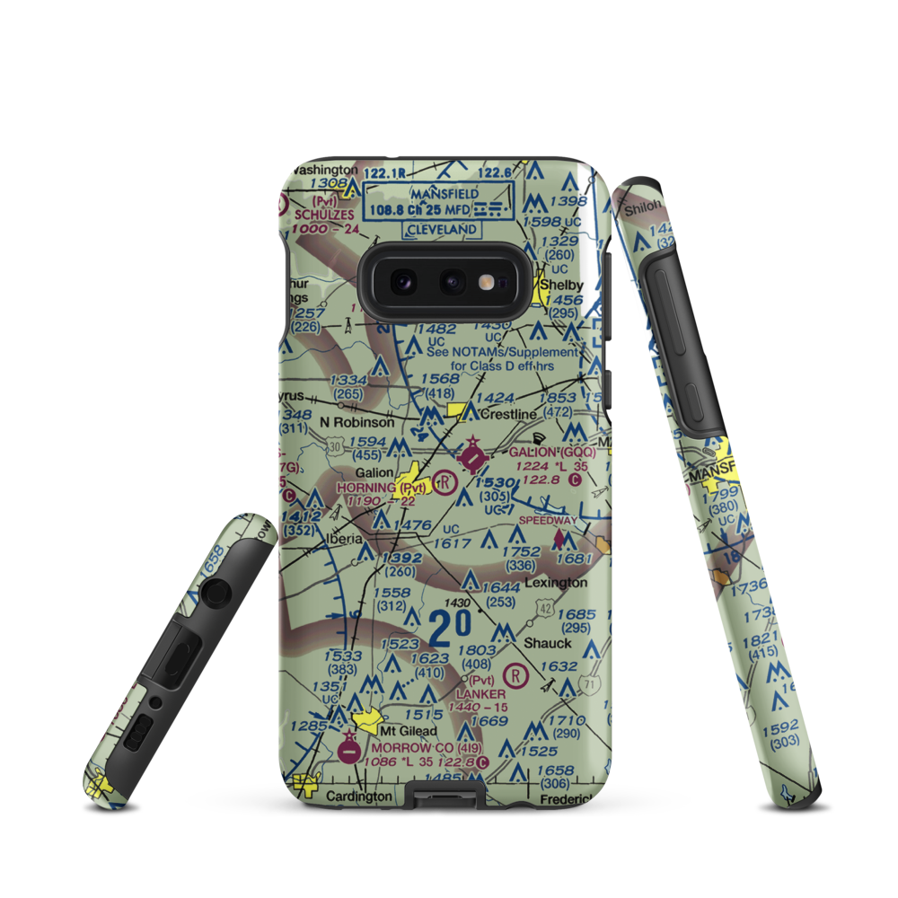 Horning Airport (OH21) VFR Sectional Samsung Phone Case Samsung Galaxy S10 Plus model shown