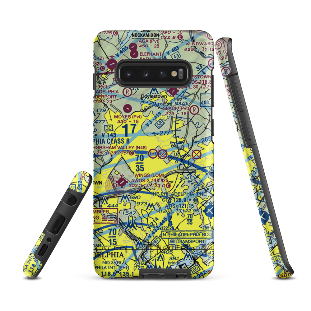 Horsham Valley Airways Inc Heliport (N48) VFR Sectional Samsung Phone Case Samsung Galaxy S10 Plus model shown