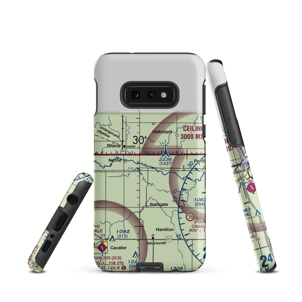 Horsley Airstrip (NA67) VFR Sectional Samsung Phone Case Samsung Galaxy S10e model shown